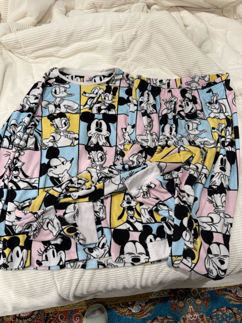 Disney Pajama Set in Pastel Blue, Pink & Yellow